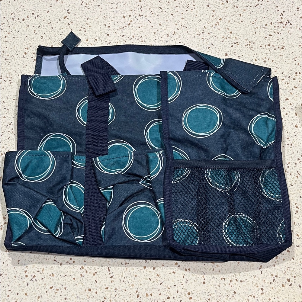 Thirty-One La-Di-Dot Zip-Top Organizing Utility tote